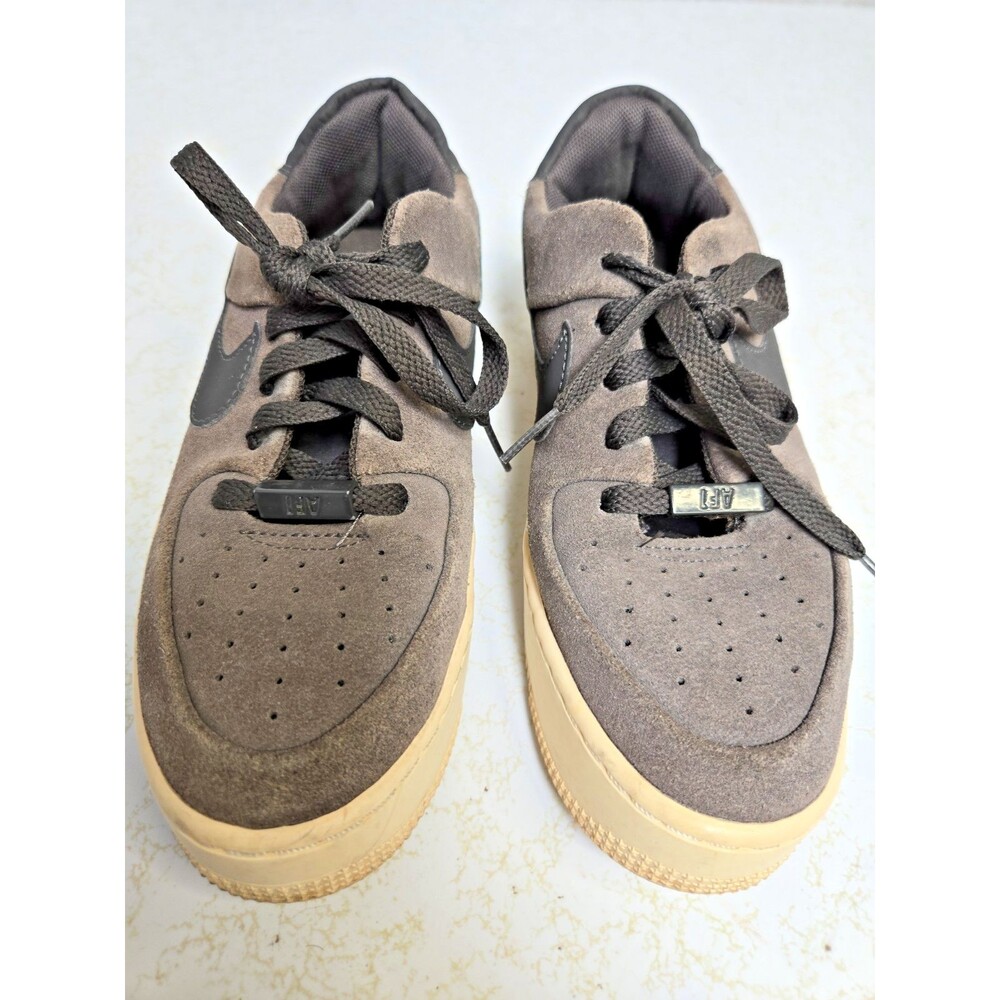 Nike Air Force 1 Low Platform Women's Size 6 Sneakers Dark Gray Suede